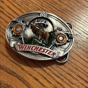 Winchester Silver and Brown Belt Buckle